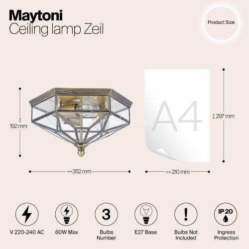 Потолочная люстра Maytoni H356-CL-03-BZ