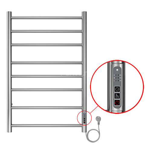 Полотенцесушитель электрический AZARIO PARMA 500/800 8 секций, диммер справа, хром (AZ10858)