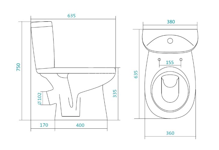 Унитаз-компакт Santek Анимо с косым выпуском и сидением микролифт (1.WH30.2.137)