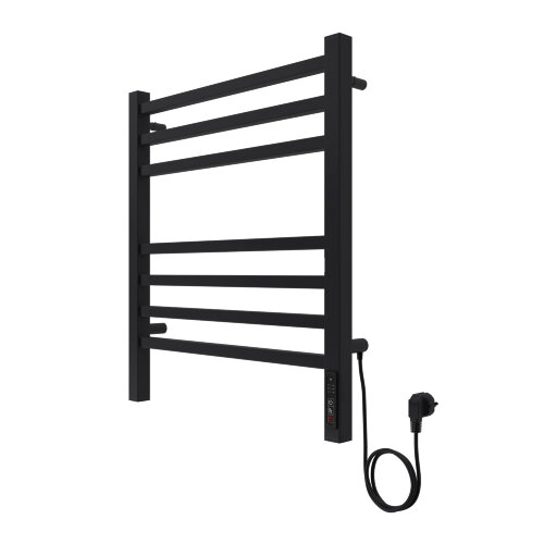 Полотенцесушитель электрический AZARIO ANCONA 500/600 квадрат, 7 секций, диммер справа, черный (AZ71