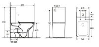 Унитаз-компакт Azario Quadro 605x340x810 напольный, безободковый с сидением микролифт и арматурой, б