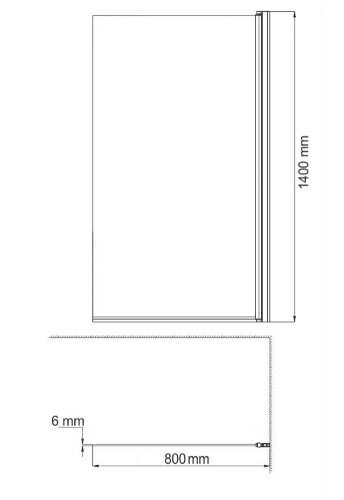 Шторка для ванны Azario Merrit 80х140 цвет профиля черный (AZ-NF6310-1 800 BLACK)