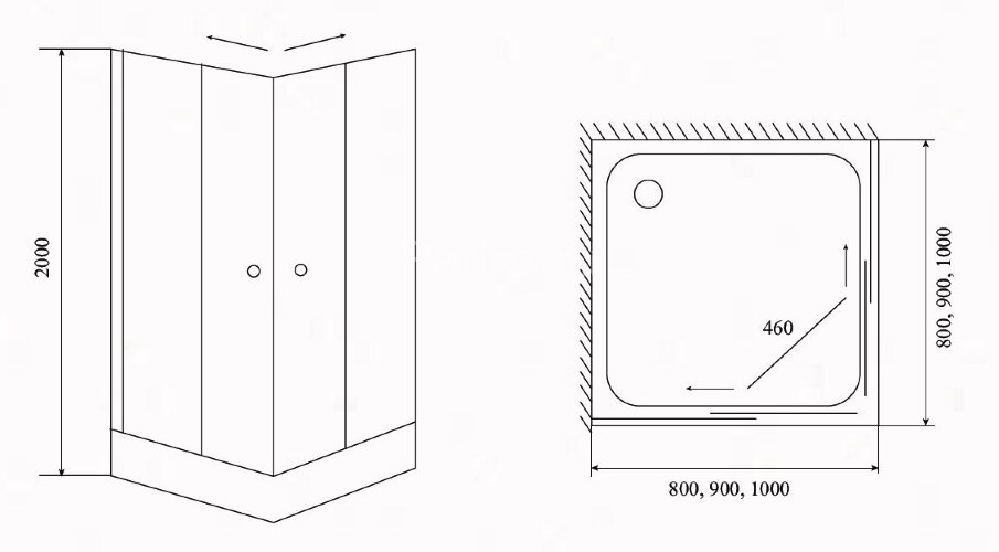 Timo душевой угол TL-1102 Romb Glass (100*100*200), шт