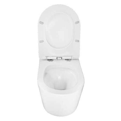 Унитаз подвесной Azario Ollin 360х535х371 безободковый, слив "Торнадо", с быстросъемным сиденьем мик