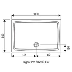 Душевой поддон из искусственного камня Ravak Gigant Pro 100x80 Flat Белый (XA03A411010)