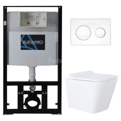 Сет AZARIO инсталляция с панелью смыва + унитаз Teramo (квадратный) с сидением микролифт+ клавиша 00