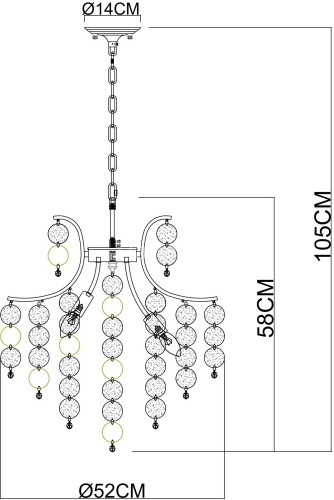 Подвесная люстра Arte Lamp A4089LM-6AB