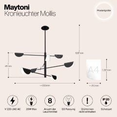 Потолочная люстра Maytoni MOD126PL-08B