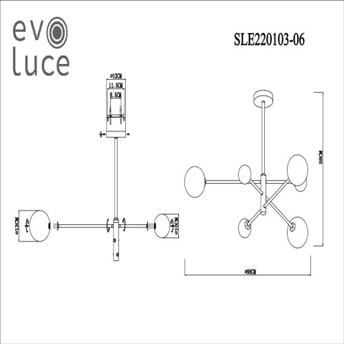 Подвесная люстра Evoluce SLE220103-06