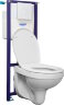 ПЭК Santeri Альфа комфорт, комплект инсталляции с унитазом с сиденьем Микролифт, белая кнопка смыва