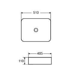Раковина Azario 510х405х110 накладная, белый (AZ-2178)