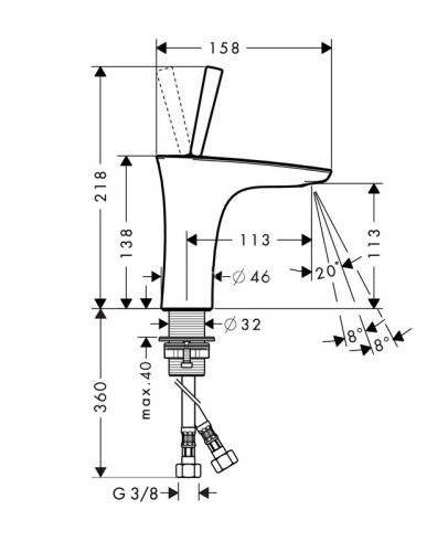 15070000 PuraVida Смеситель для раковины, однорычажный