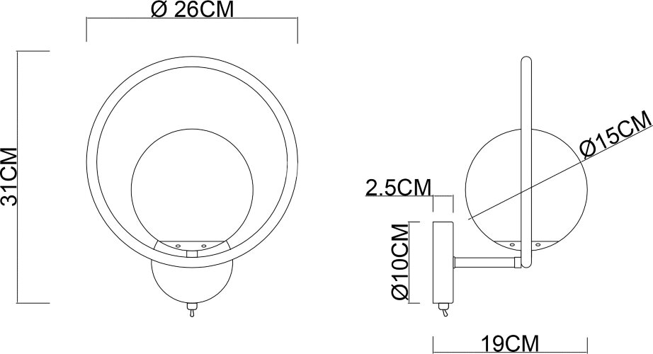 Бра Arte Lamp A7741AP-1BK