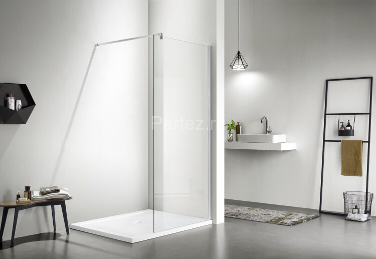 Душевая перегородка Azario CHICAGO Walk-in 800x1950 прозрачное стекло 8 мм, цвет профиля серебро (AZ-NAR6310 800)