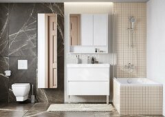 Зеркальный шкаф Aquaton Сканди 90 Белый (1A252302SD010)