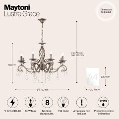Подвесная люстра Maytoni RC247-PL-08-R