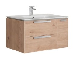 Шкаф под умывальник Roca Lago 80, 80*45*49 см, компактный сифон, ящики с доводчиками, светлый хром (