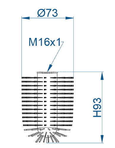 Щетка для ерша Azario сменная, белая (AZ-101)