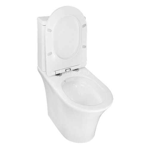 Унитаз-компакт Azario Vois 380х640х785 напольный, безободковый, в комплекте с быстросъемным сиденьем