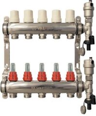 Коллекторная группа НЕРЖ. с расходомерами 1"х7х3/4"EK VALTEC