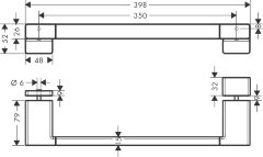 Ручка для двери в душевую Hansgrohe AddStoris 398 мм, матовый чёрный (41759670)