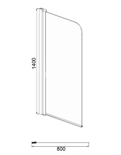 Шторка для ванны распашная Azario Merrit 80х140 цвет профиля черный (AZ-NF6211 800 BLACK)