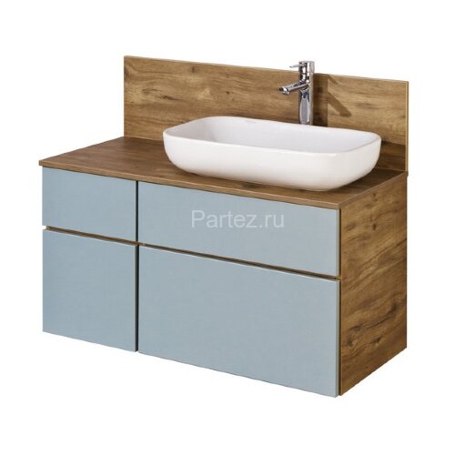 Тумба под раковину AQUATON Мишель 100 NEW подвесная, без столешницы, Дуб Рустикальный (1A256901MIX30