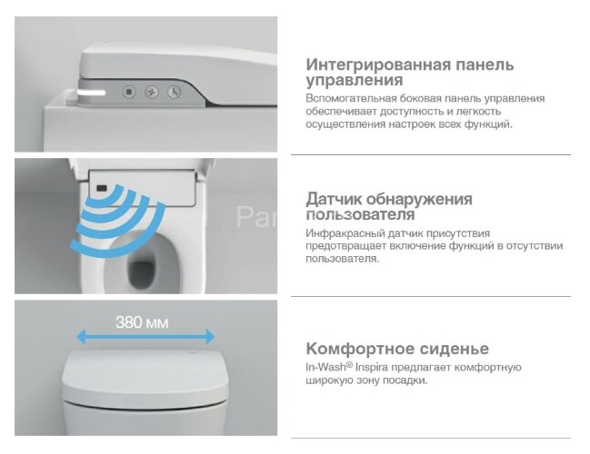 Roca INSPIRA IN-WASH Подвесной безободковый унитаз с функцией биде с сидением микролифт