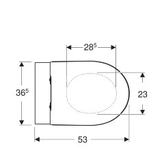 Унитаз подвесной Geberit ICON T54 безободковый, с тонким, быстрорсъемным сиденьем микролифт (500.784