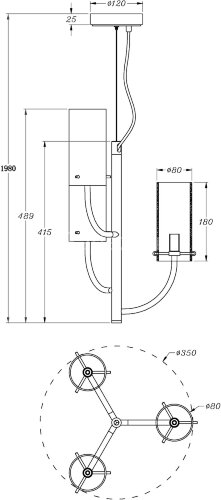 Подвесная люстра Maytoni MOD223PL-03BS