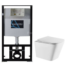 Сет AZARIO инсталляция + унитаз Teramo безободковый, с сиденьем микролифт, белый (AZ-8010-1000+AZ-00