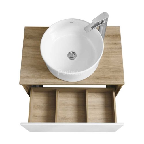 Тумба под раковину Aquaton Либерти 70 дуб эльвезия, белый глянец (1A279801LYC70)