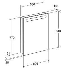 VICTORIA NORD Шкаф зеркальный 600 мм, левый