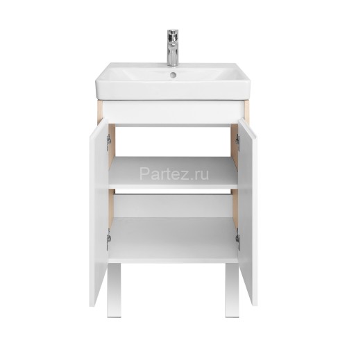 Тумба под раковину AQUATON Сканди 55 Doors универсальная, Белый/Дуб Верона (1A278801SDB20)