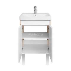 Тумба под раковину AQUATON Сканди 55 Doors универсальная, Белый/Дуб Верона (1A278801SDB20)