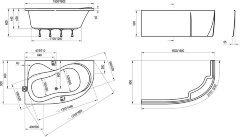 Ванна акриловая Ravak ROSA 160x95 правая белая