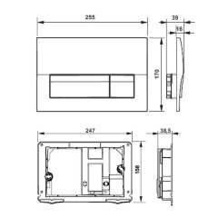 Кнопка смыва Roca ACTIVE PL B01 для ПЭК, хром глянец
