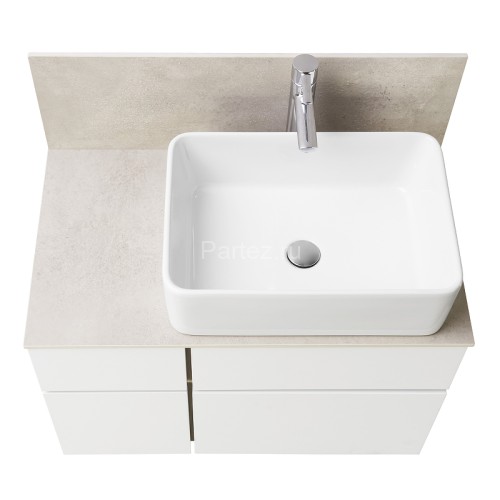 Столешница под раковину Aquaton Мишель 80 с панелью, керамогранит, бежевый (1A277203MIX40)