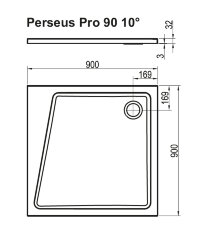 Душевой поддон Ravak PERSEUS PRO-90 10° белый