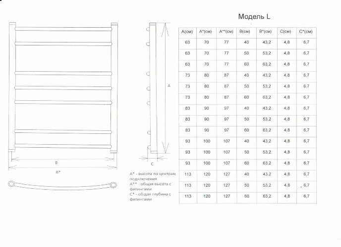 Полотенцесушитель водяной ДВИН L лесенка 60/50, полированный (4627086044993)