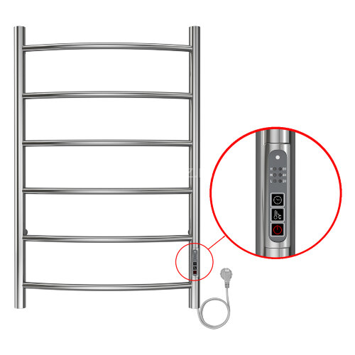 Полотенцесушитель электрический AZARIO VERONA 500/800 6 секций, диммер справа, хром (AZ04858)