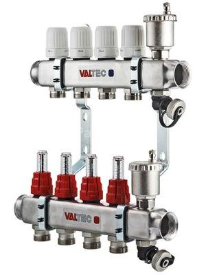 Коллекторная группа НЕРЖ. с расходомерами в сборе 1"х12х3/4"EK VALTEC