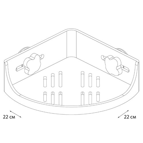 Полочка угловая Fixsen Grampus одноэтажная, белая (GR-3310)