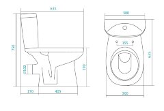 Унитаз-компакт Santek ENJOY горизонтальный выпуск с сидентем полипропилен, белый (WQ7F66610001911)