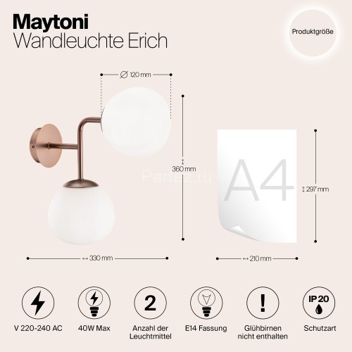 Бра Maytoni MOD221-WL-02-G
