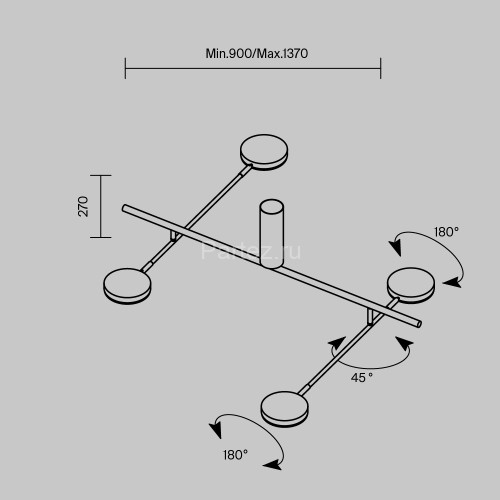 Потолочная люстра Maytoni MOD070CL-L30B3K