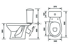 Унитаз-компакт Суперкомпакт А Стандарт, сиденье полипропилен, сиреневый (44935130422)