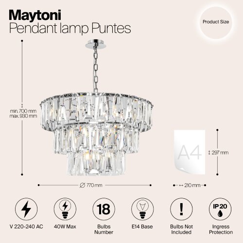 Подвесная люстра Maytoni MOD043PL-18CH