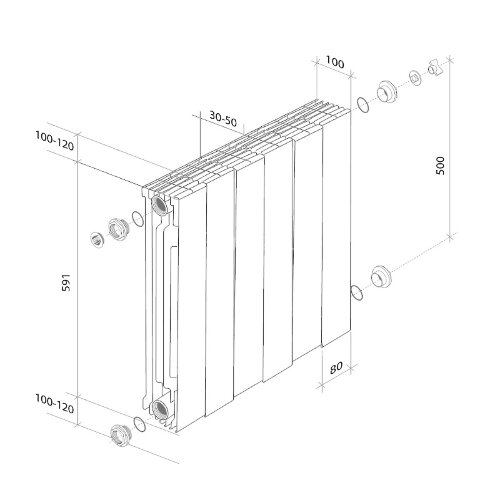 Радиатор Royal Thermo PianoForte 500 /Silver Satin - 4 секц. VDR