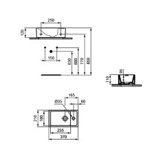 Раковина - чаша Ideal Standard TEMPO 37х21, белая (E210901)